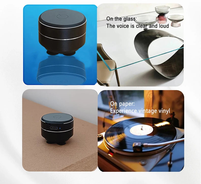 Aumengear Bone Conduction Speaker Vibration Stereo Audio Digital TWS Wireless Smallest Speakers Mini Portable Metal Speaker